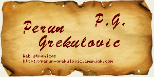 Perun Grekulović vizit kartica